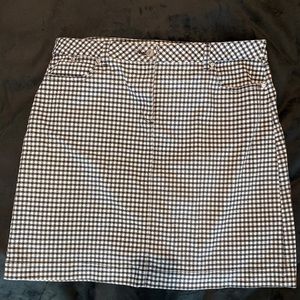 Talbots Black White Checkered Skirt with Pockets